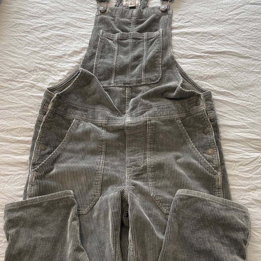 American Eagle Outfitters Corduroy Bib Overalls - Gray - Picture 3 of 3